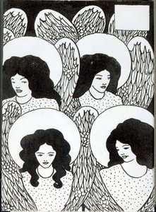 「ルモルトダルサー」の見出しの章、1893年（紙に墨汁） 作： Aubrey Beardsley